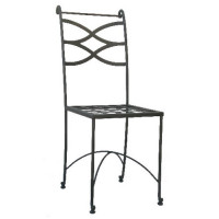 Sedia ferro forgiato, terrazzo, giardino ed interno. Modello Luna