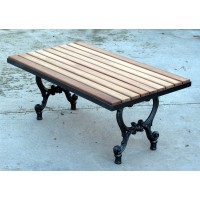 Base tavolo da giardino, terrazzo e cucina in ghisa con piano in legno