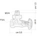 Valvola Radiatore a Squadra in Ottone Volantino Ricco 3/4. 13287-3/4"