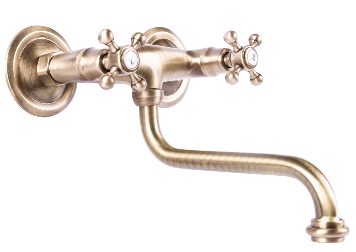 Robinet Mural CRISTINA RUBINETTERIE IMPERO IM41152 – Or – Pour Lavabo – Salle De Bain