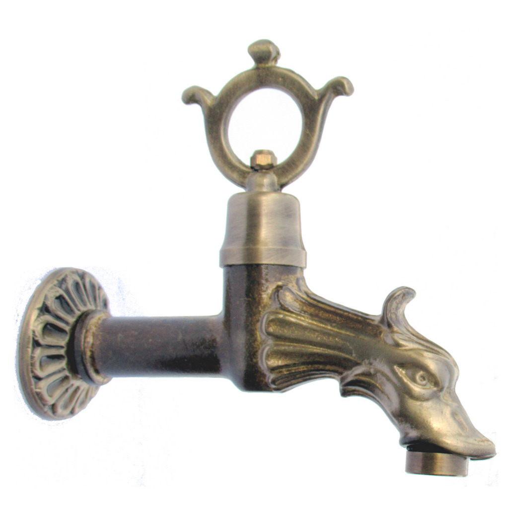 Rubinetto Vintage in Ottone Massiccio con Tampone Sigillante,G1/2 Singolo Rubinetto per Acqua