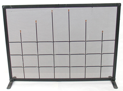 Parascintille In Ferro Rettangolare 2 Ante - Misure 100x45cm Per Caminetti