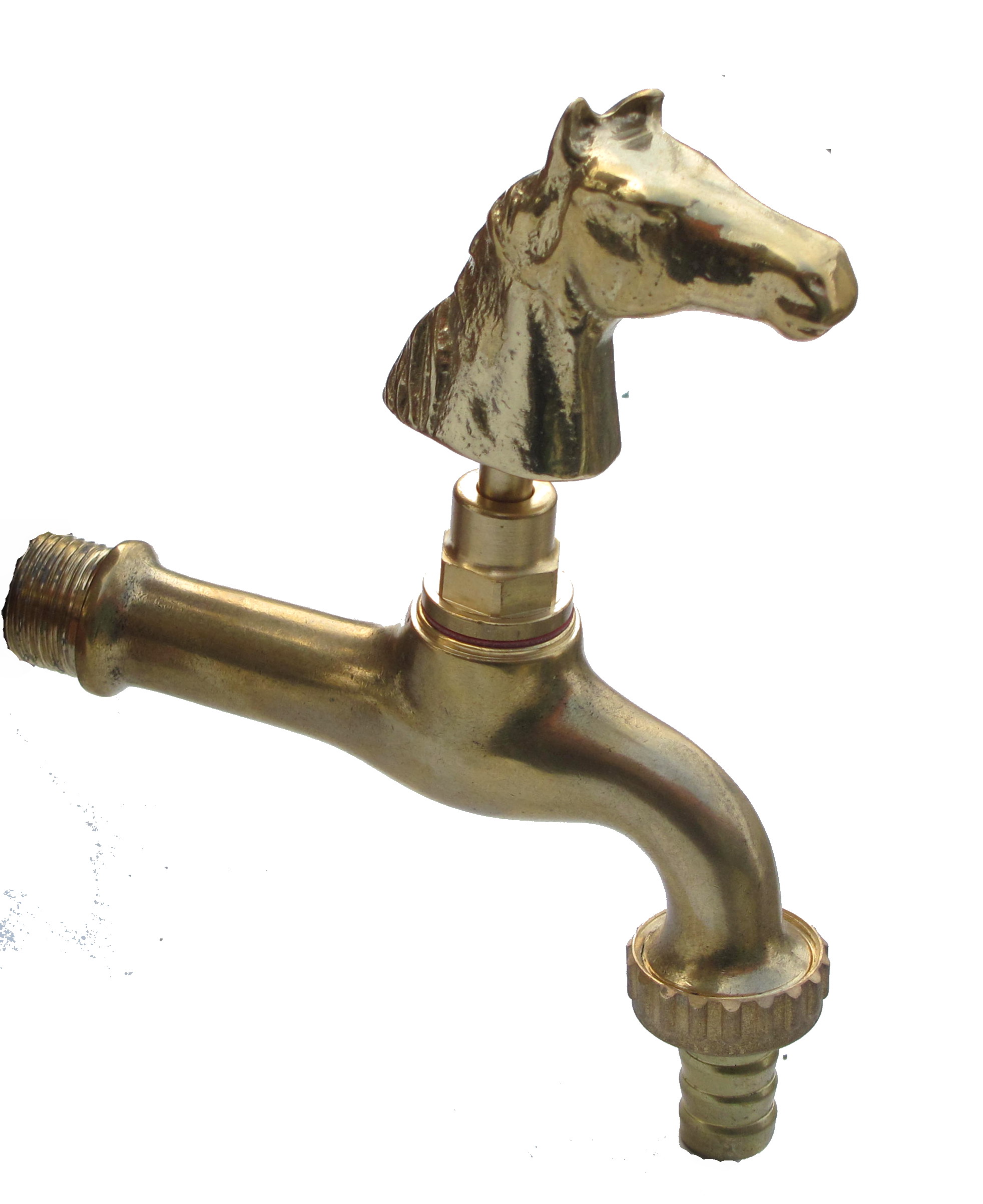 Rubinetto Da Giardino Stile Nostalgico Con Testa Di Cavallo - Ottone Opaco, Anticato, Attacco 1/2"